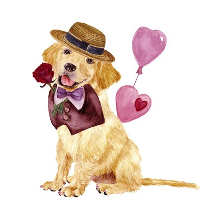 Valentine Puppy V by Melissa Wang art print
