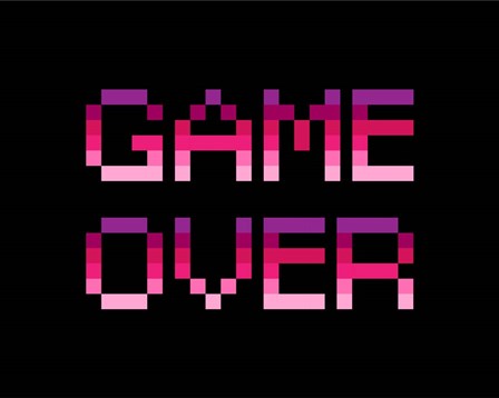 Game Over  - Purple by Color Me Happy art print