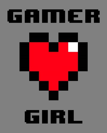 Gamer Girl  - Gray by Color Me Happy art print