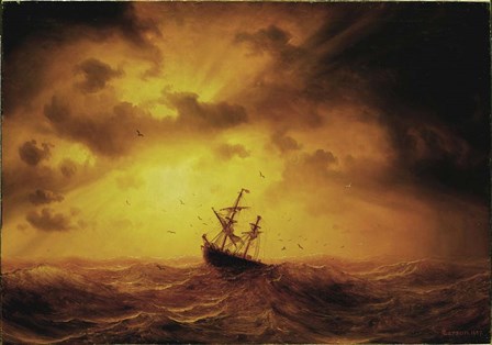 Storm Pa Havet by Marcus Jules art print