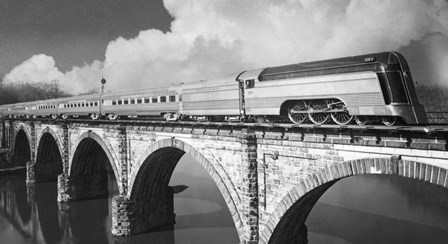 Train on Bridge by Marcus Jules art print