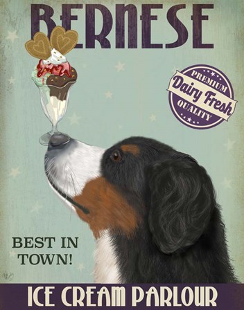 Bernese Ice Cream by Fab Funky art print