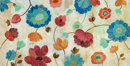 Coral and Teal Garden III by Silvia Vassileva art print