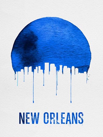 New Orleans Skyline Blue by Naxart art print