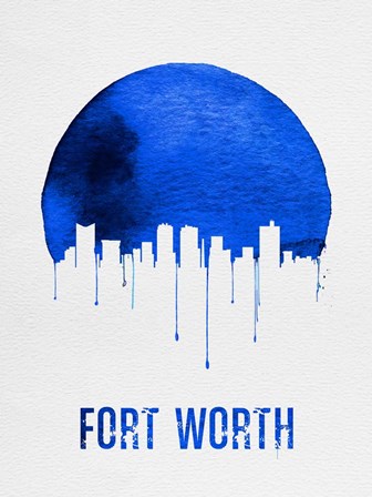 Fort Worth Skyline Blue by Naxart art print