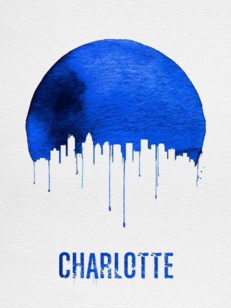 Charlotte Skyline Blue by Naxart art print