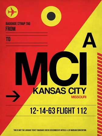 MCI Kansas City Luggage tag I by Naxart art print
