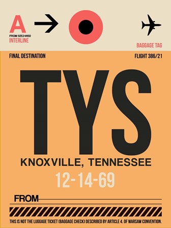 TYS Knoxville Luggage Tag I by Naxart art print