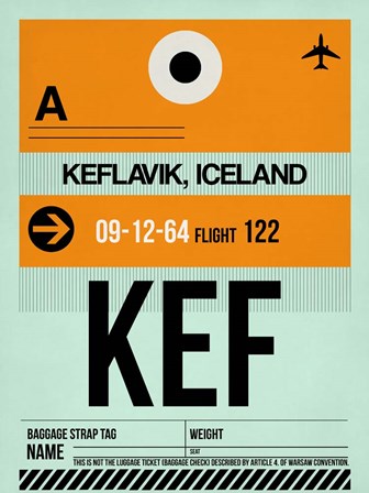 KEF Keflavik Luggage Tag II by Naxart art print