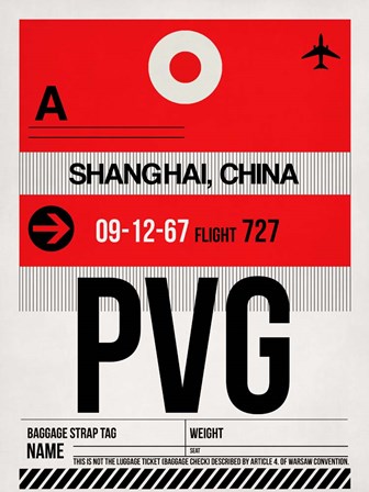 PVG Shanghai Luggage Tag I by Naxart art print