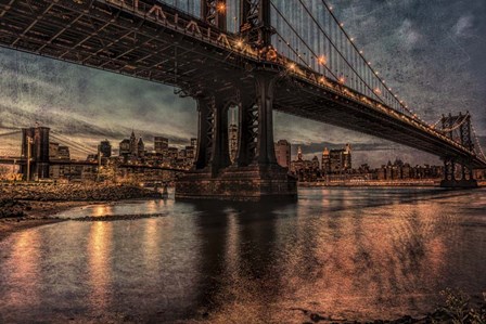 NYC Bridges at Twilight by Franklin Kearney art print