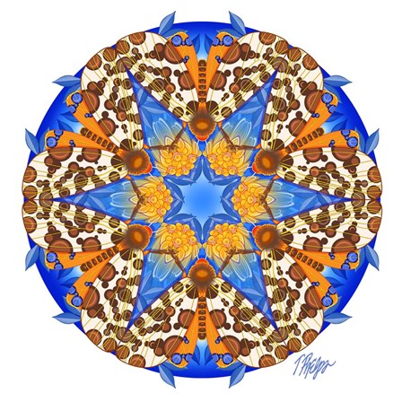 Tiger Moth Resting Mandala by Tim Phelps art print